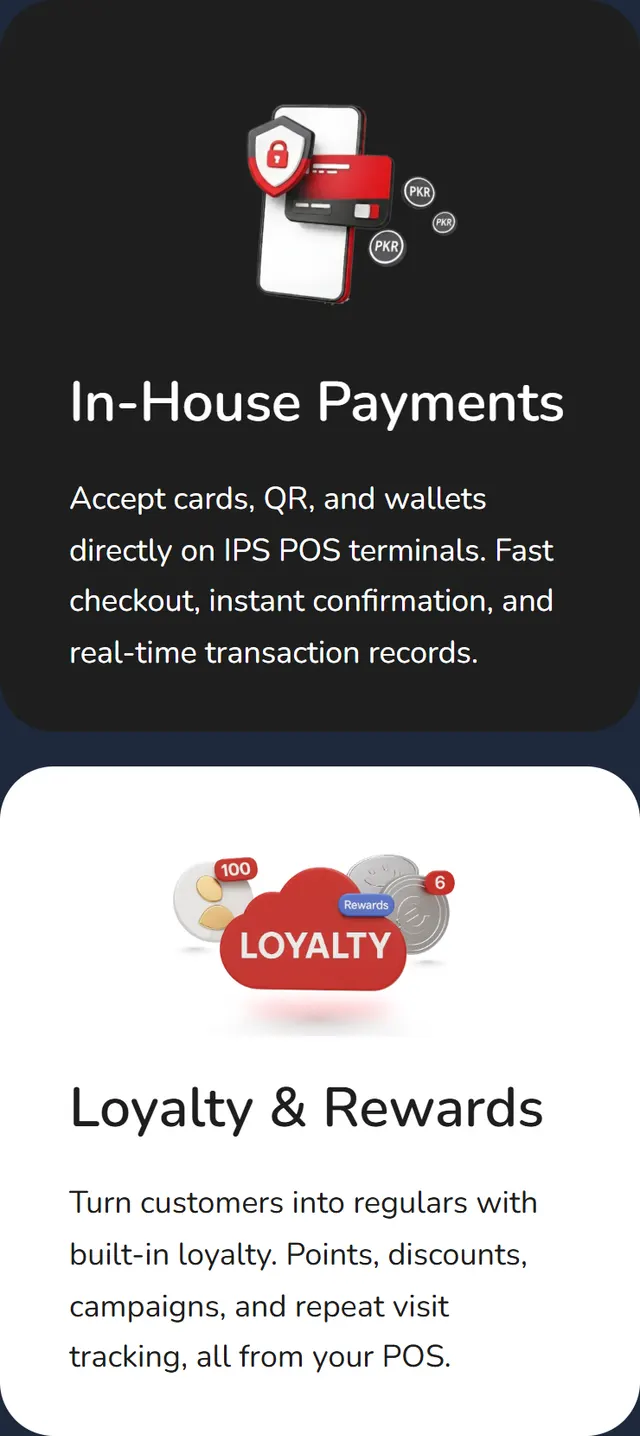 IPS Pakistan software cards for In House Payments and Loyalty and Rewards