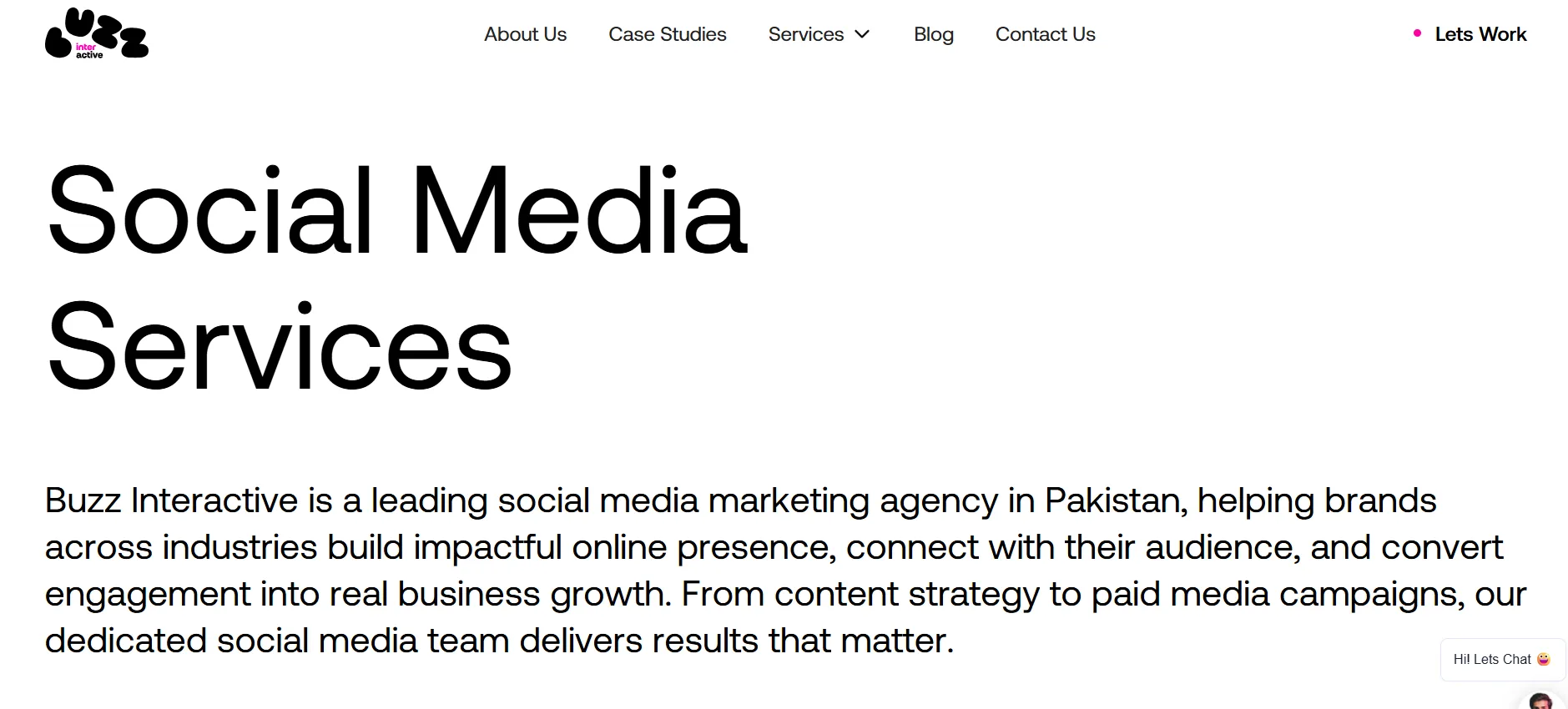 Buzz Interactive Homepage