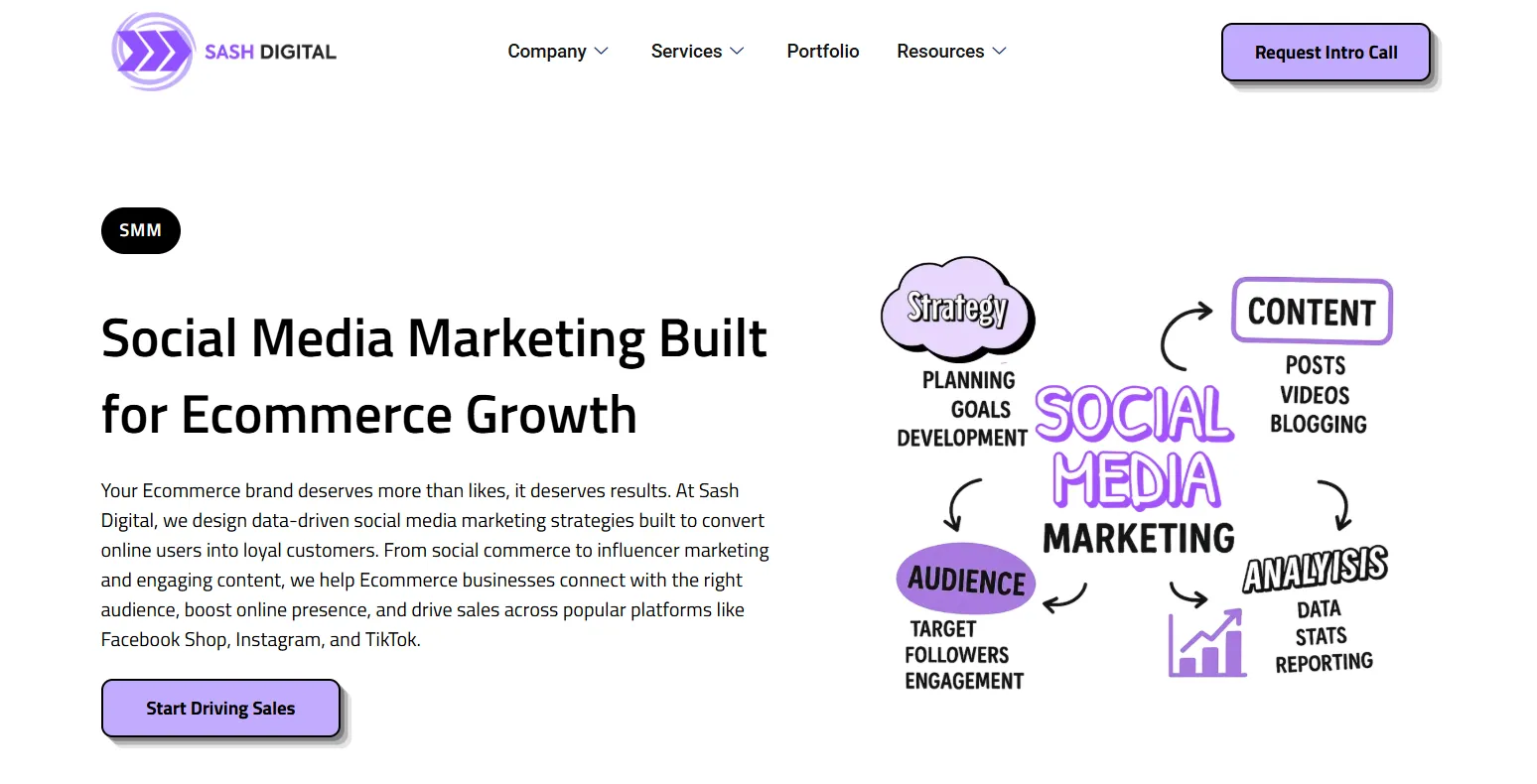 Sash Digital Landing Page